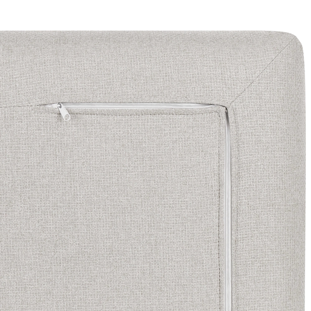 Divano moderno modulare a 2 posti imbottito tessuto poliestere beige chiaro con schienale imbottito stile moderno classico