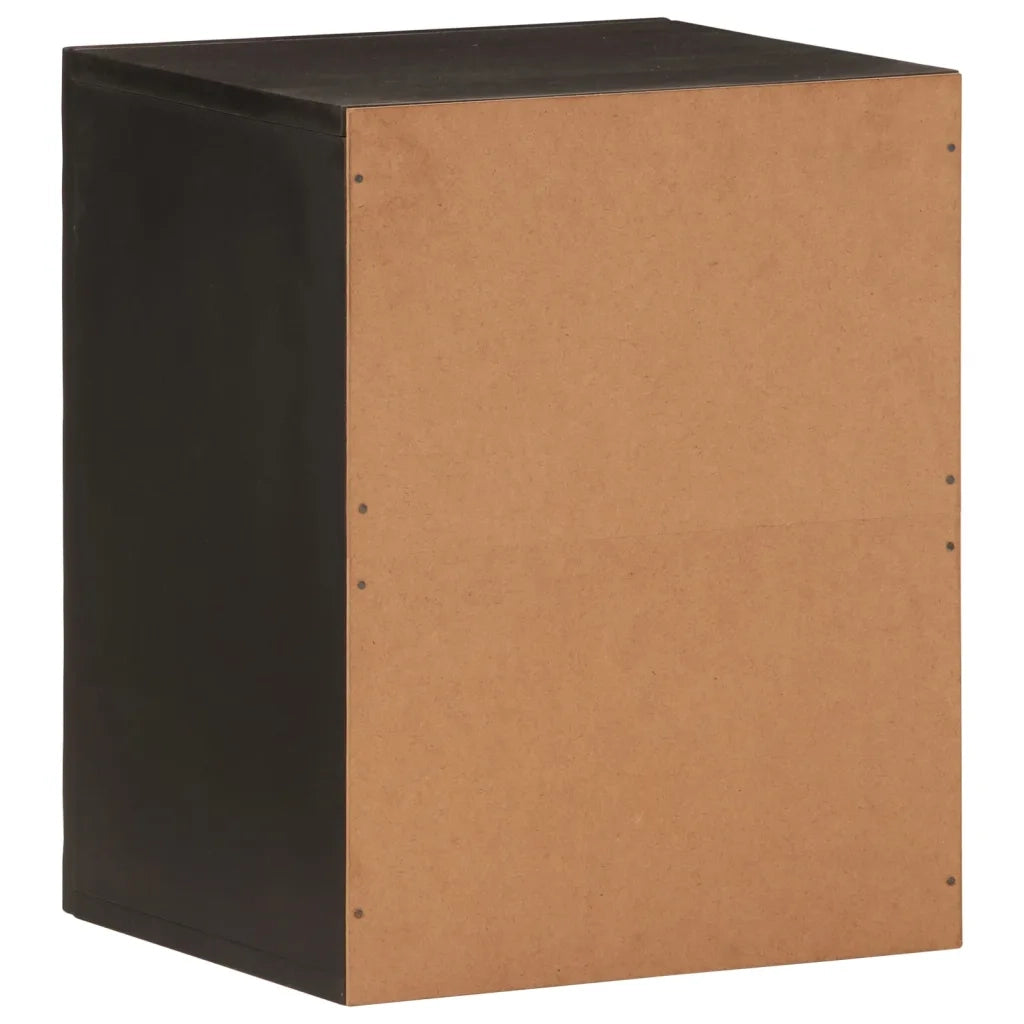 Mobile da Bagno a Parete Nero 38x33x48 cm Legno Massello Mango 356839