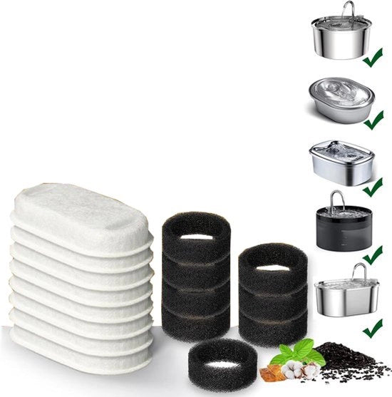 Filtro per secchielli per animali, confezione da 16 pezzi, Adatto per secchielli per animali e cani in acciaio inossidabile da 67 oz/2 L regolabili per casa