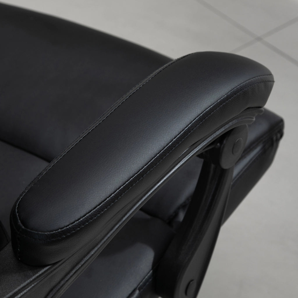 Poltrona da ufficio massaggiante reclinabile con poggiapiedi e testiera regolabile ¨C Zephmum ¨C Nero 68x79x104-112 cm