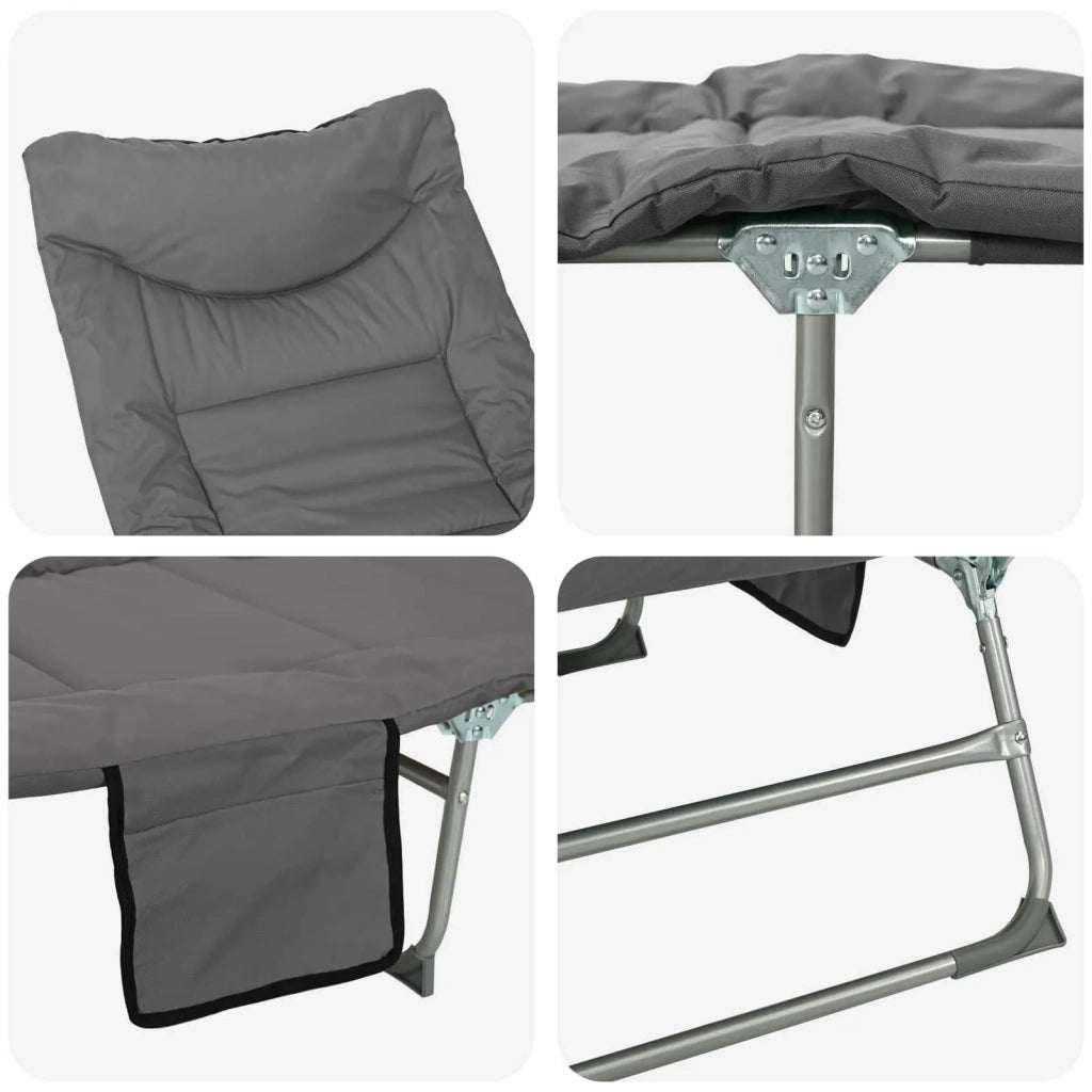 Lettino prendisole pieghevole con cuscino 2 pcs Antracite