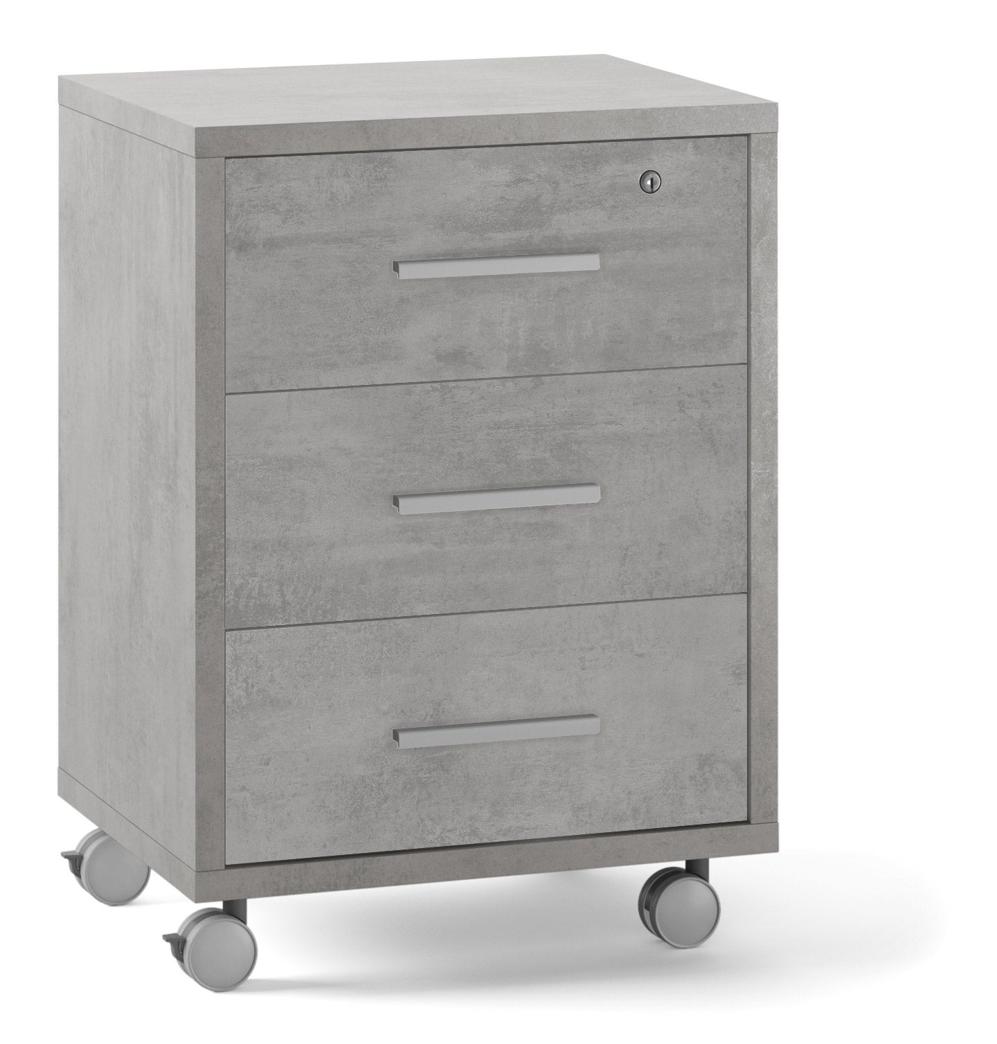 Cassettiera 3 Cassetti su Ruote 51x71x41 cm Cemento