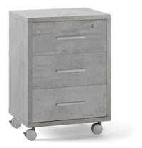 Cassettiera 3 Cassetti su Ruote 51x71x41 cm Cemento