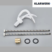 NAVIS | Rubinetto a cascata di design per bagno Rubinetto per bagno bianco | Elegante in acciaio inossidabile  per lavelli | Miscelatore  2 attacchi