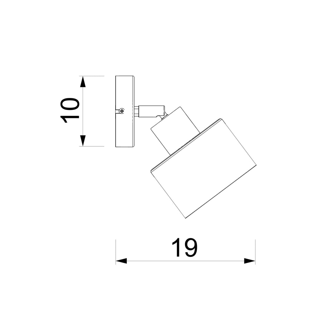 Applique Parkla 1xE27 nera oro metallo cilindro Luminex