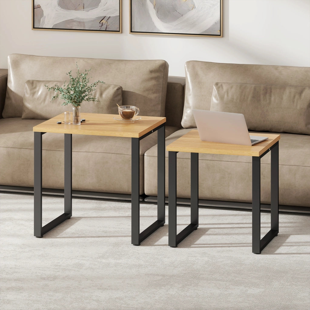 Tavolino da caff¨¨ 2 pezzi ¨C zephmum ¨C metallo naturale
