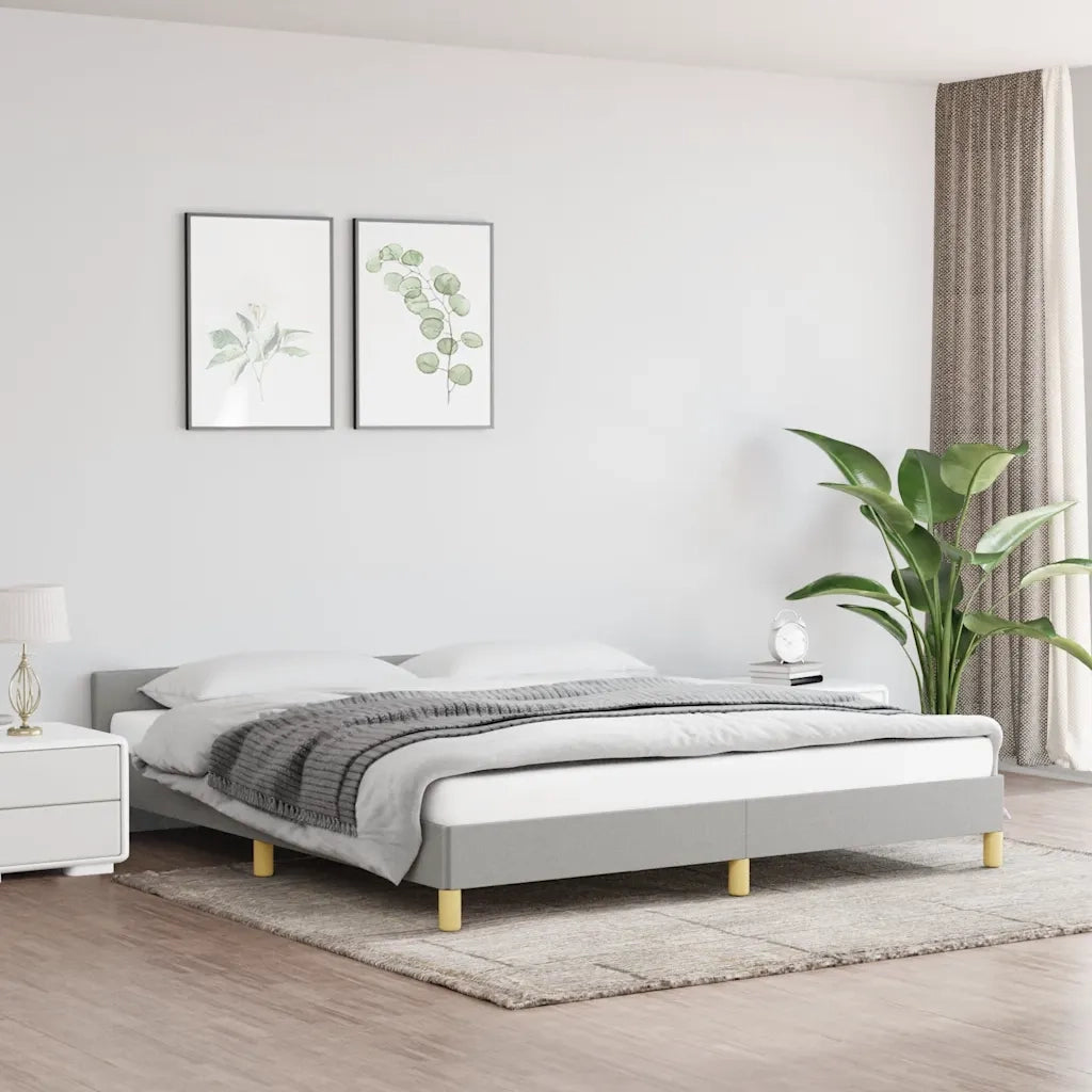 Giroletto con Testiera Grigio Chiaro 160x200 cm in Tessuto cod mxl 50427
