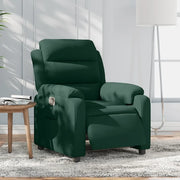 Poltrona Elettrica Reclinabile Verde Scuro in Vera Pelle
