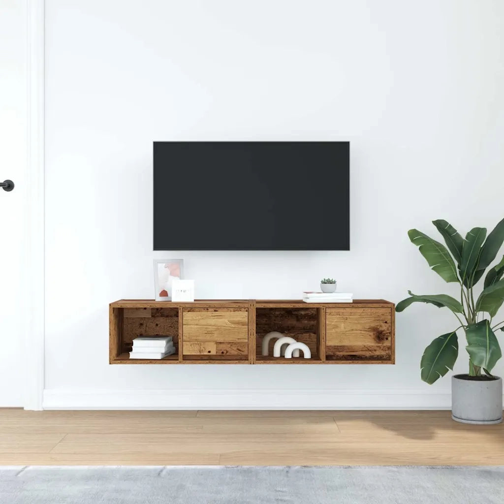 Mobili Porta TV 2 pz Legno Antico 60x31x25,5 cm in Truciolato 861451