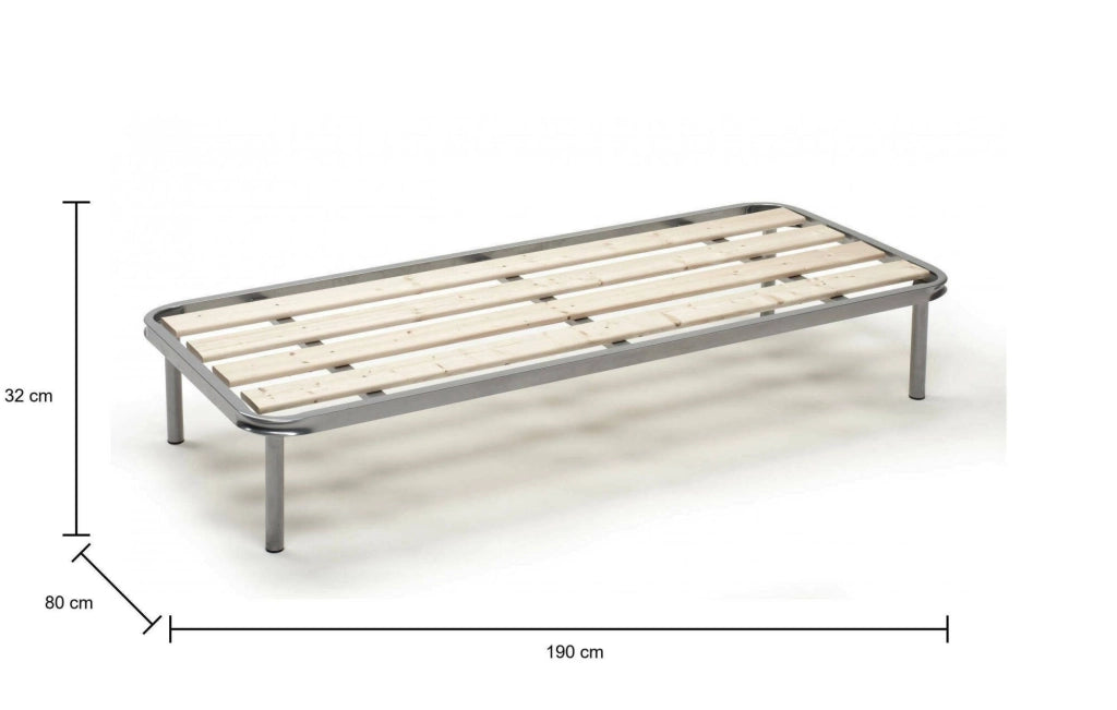 Rete letto singolo Alsa, Rete ortopedica a doghe piallate, 100% Made in Italy, cm 80x190h 31