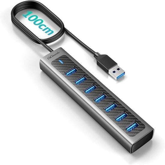 Hub USB alimentato - Hub USB - Hub USB alimentato - Divisore USB - Più porte USB - Caricamento e trasferimento dati - Laptop e PC - Lavoro da casa - Ufficio - Accessori - Universale