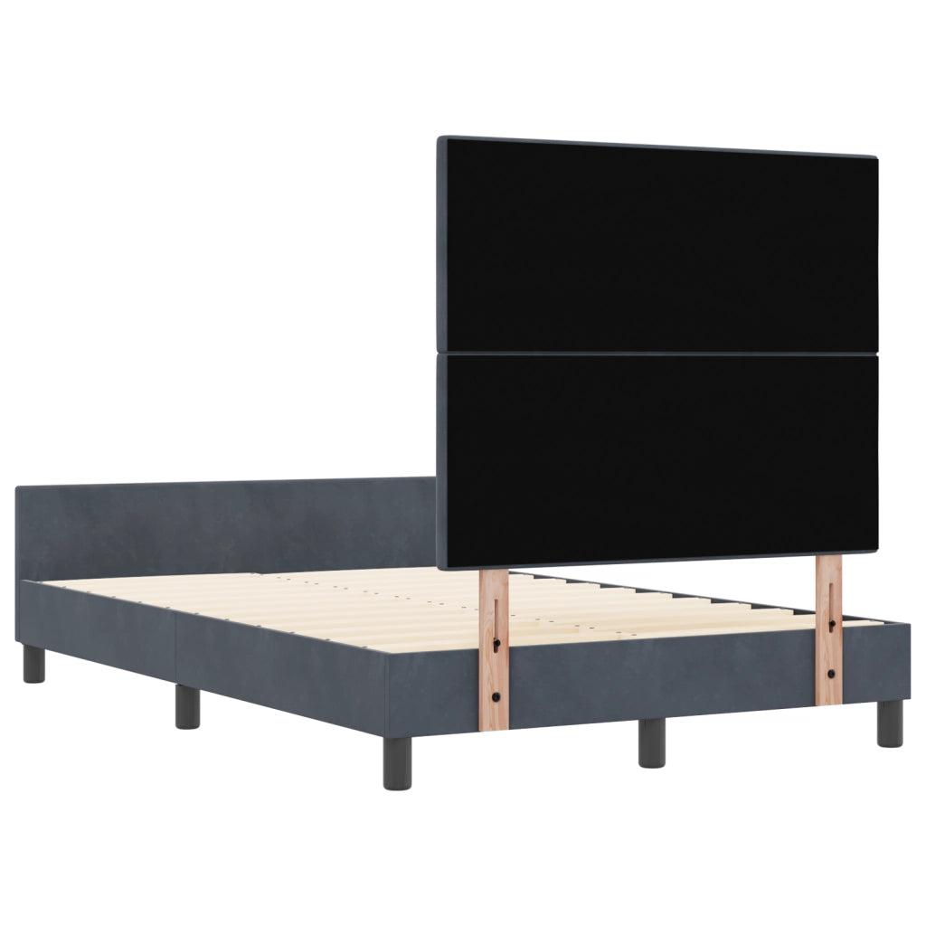 Letto Grigio Scuro 120x190 cm Velluto