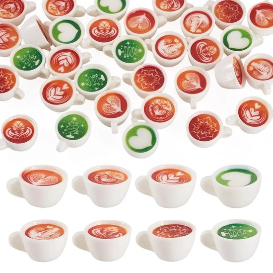Set di Tazze da Caffè in Ceramica da 32 - Tazze da Caffè Mini - Set di Mini Tazze da Caffè - Decorazione - Leggero - 8 Colori - Bicchiere in Ceramica