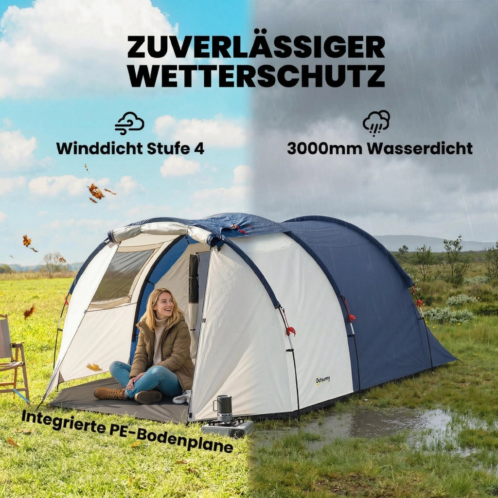 Tenda da campeggio 4 posti ¨C Minimal ¨C Grigio 3000 mm