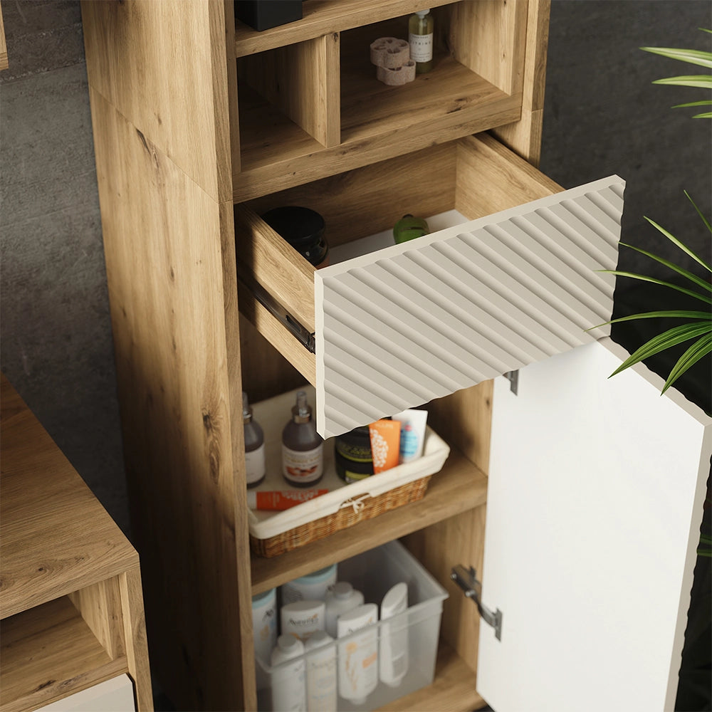 Armadio alto Beatrice Cachemire/Rovere artigianale 38 x 190 cm Vicco