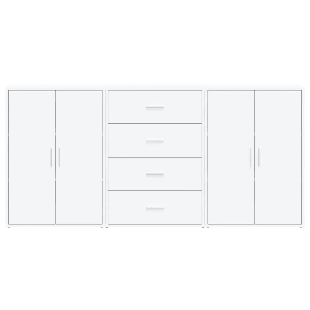 Buffet credenza cassettiera armadio mobile contenitore organizer per cucina soggiorno salotto 3 pezzi 60 x 31 x 84 cm legno ingegnerizzato bianco 02_0036989