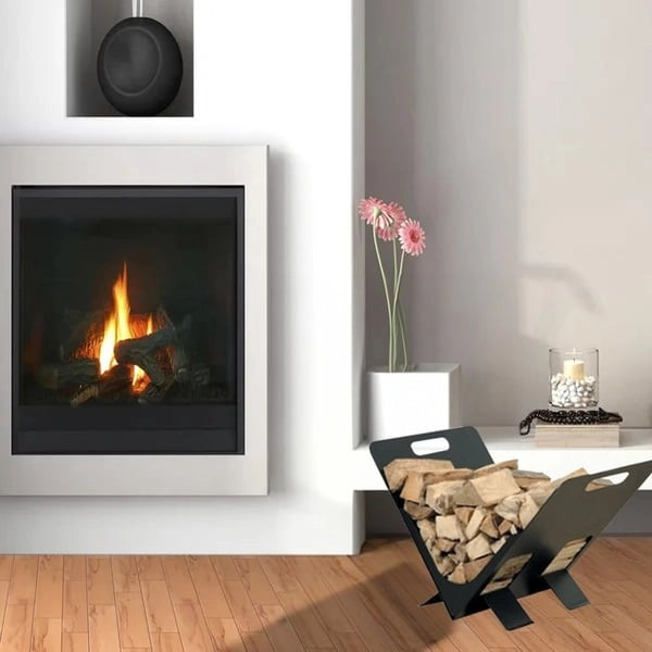 PORTALEGNA MODERNO PER CAMINO cm 38x30x27h - MADE IN ITALY