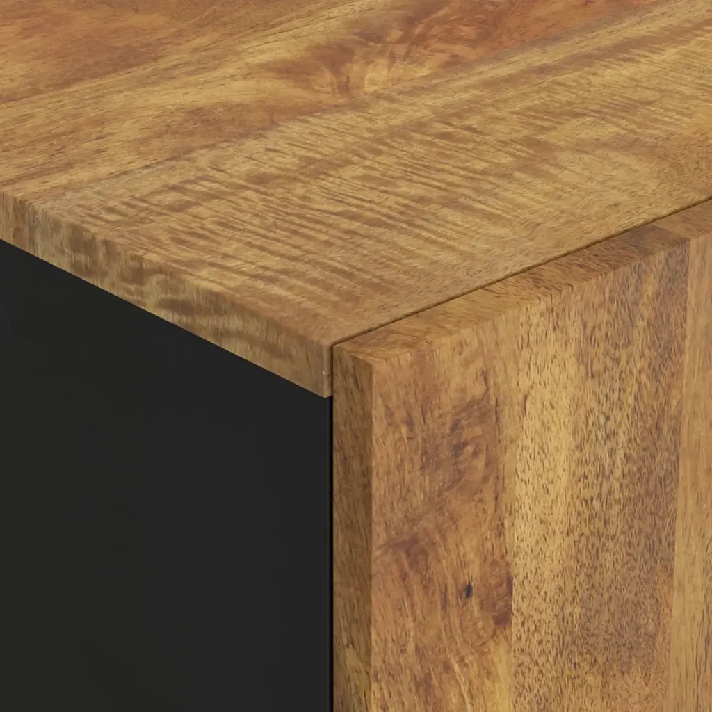 Credenza con Cassetto-Buffet-Armadio da cucina 60x33x100 cm Legno Massello Mango e Ferro 177781