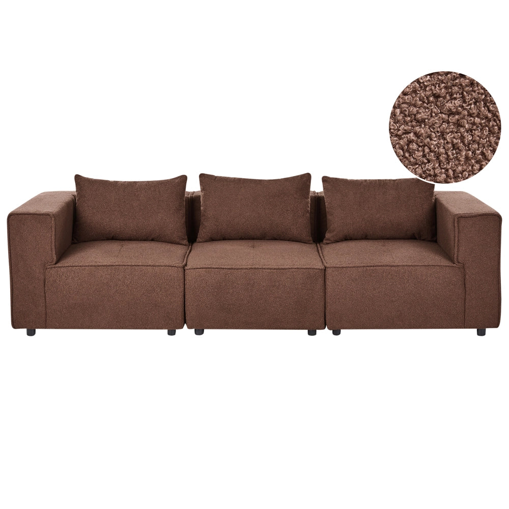 Divano modulare Boucle a 3 posti elementi angolari componibili marrone Stile moderno e minimalista