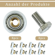 Set di ruote per porte scorrevoli in acciaio inossidabile con ruote in POM - diametri 19 mm/23 mm/25 mm/27 mm - per porte scorrevoli - materiale duraturo - ruote per porte scorrevoli