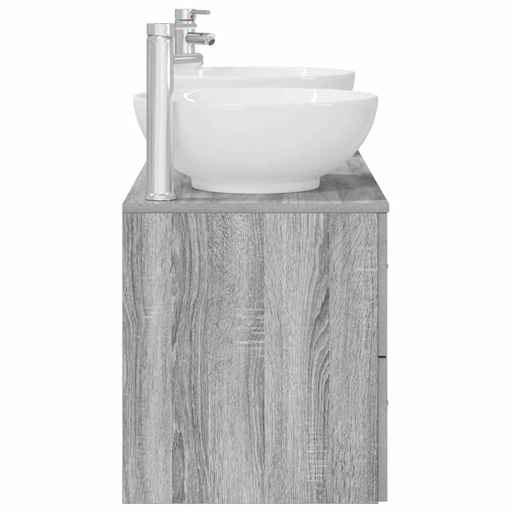 Set di mobili per il bagno 3 pz Sonoma grigio 3405912