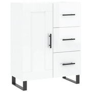 Credenza | Madia | Buffet da pranzo | Armadio da pranzo 69,5x34x90 cm in Legno Multistrato Bianco Lucido
