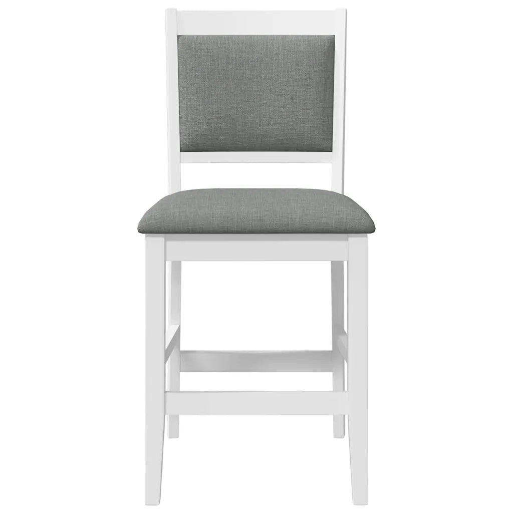 Sgabelli da Bar con Cuscini 2 pz Bianco Legno Massello di Hevea