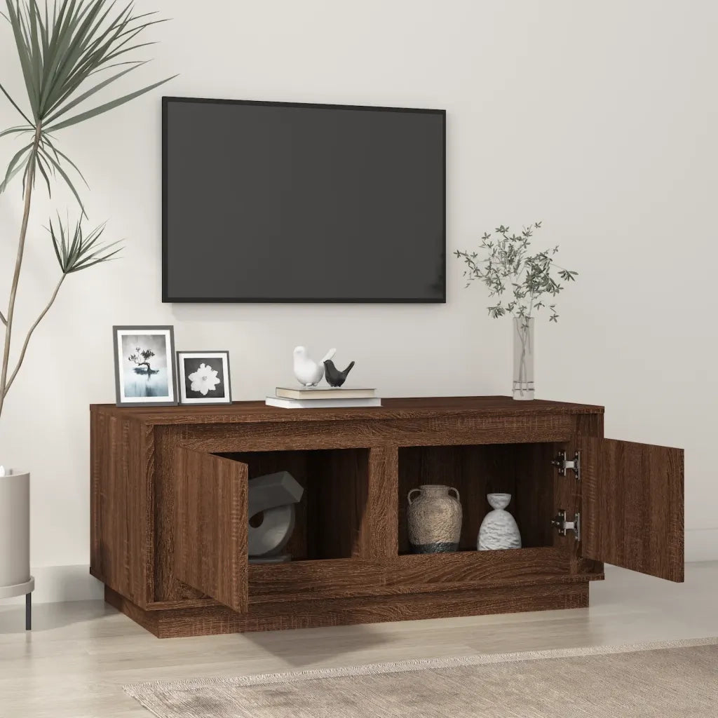Tavolino salotto | Tavolino da caff¨¨ | Tavolino da Soggiorno Rovere Marrone 102x50x44 cm Legno Multistrato