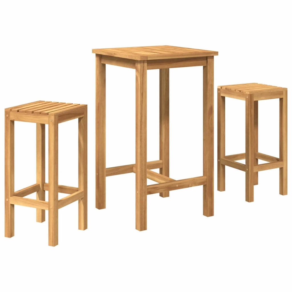 Set Bar da Esterno 3 pcs Non trattato Legno di teak solido 3422496