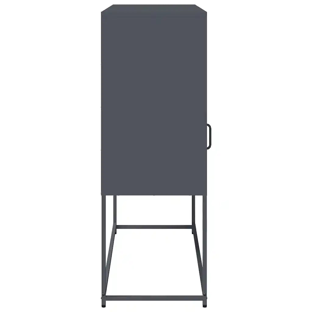 Credenza Antracite 100,5x39x107 cm in Acciaio Laminato a Freddo