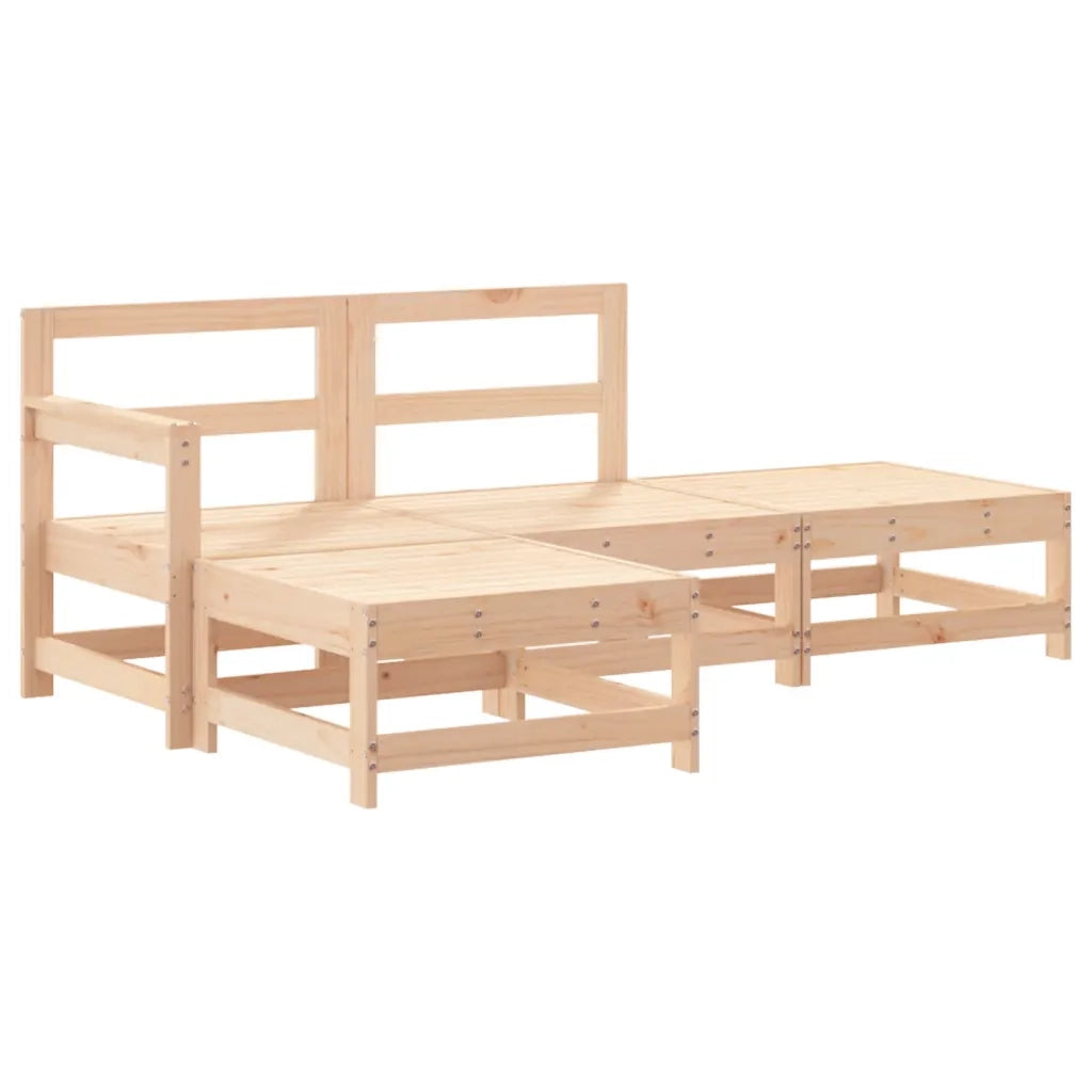 Set Divani da Giardino 4 pz con Cuscini in Legno Massello