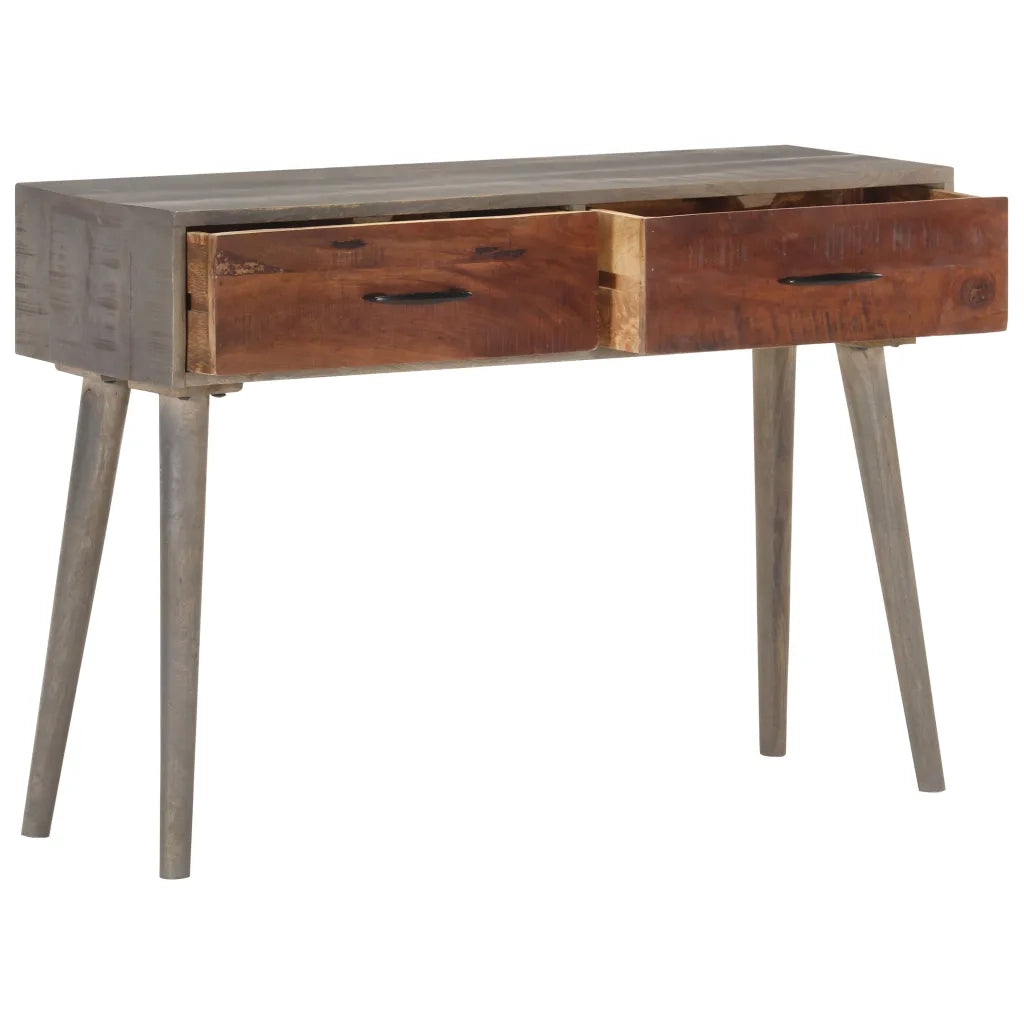 Tavolo Consolle | Tavolo d'Ingresso Grigio 110x35x75 cm in Massello di Mango Grezzo