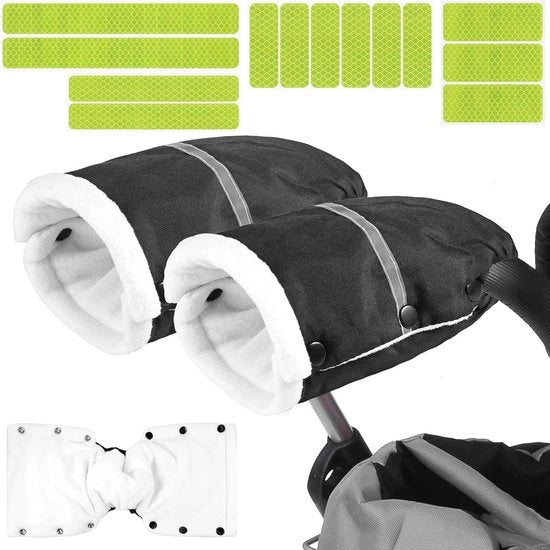 Sticker riflettente per lettini e passeggini per bambini - impermeabile e idoneo a vento - accessori per protezione delle mani - bianco