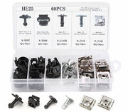 Kit di Clip di Retenzione a Spinta - 60 pezzi - Incluso Scatola di Trasporto - Per VW - Bumper e Interni dell'Auto - Kit di Ricambio