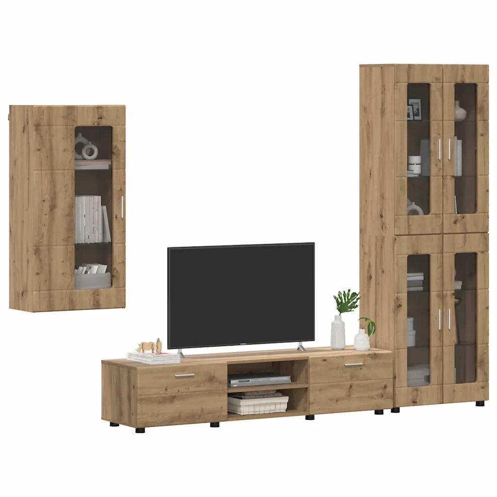 Set mobile TV FLORIN Rovere artigianale Legno multistrato