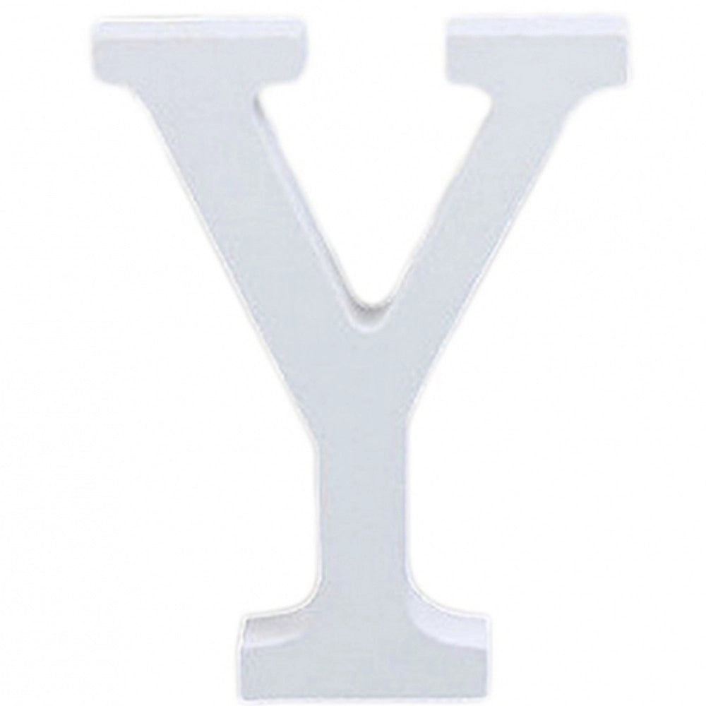 Trade Shop - Lettere Alfabeto Lettera Y In Legno Bianco H 11 Cm Decorazione Arredo Wedding -
