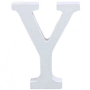 Trade Shop - Lettere Alfabeto Lettera Y In Legno Bianco H 11 Cm Decorazione Arredo Wedding -