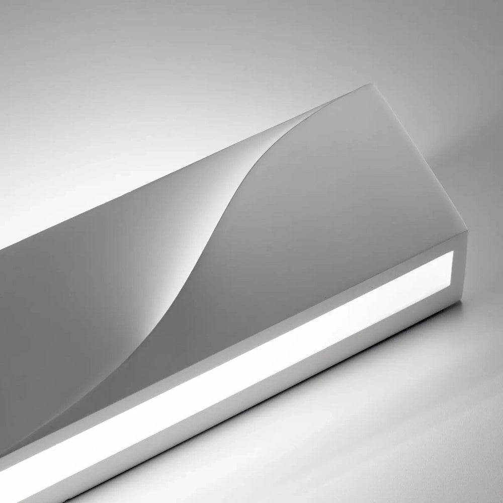 Trade Shop - Applique In Gesso Rettangolare Intaglio Doppia Luce Led Attacco G9 Parete Gs-e78 -