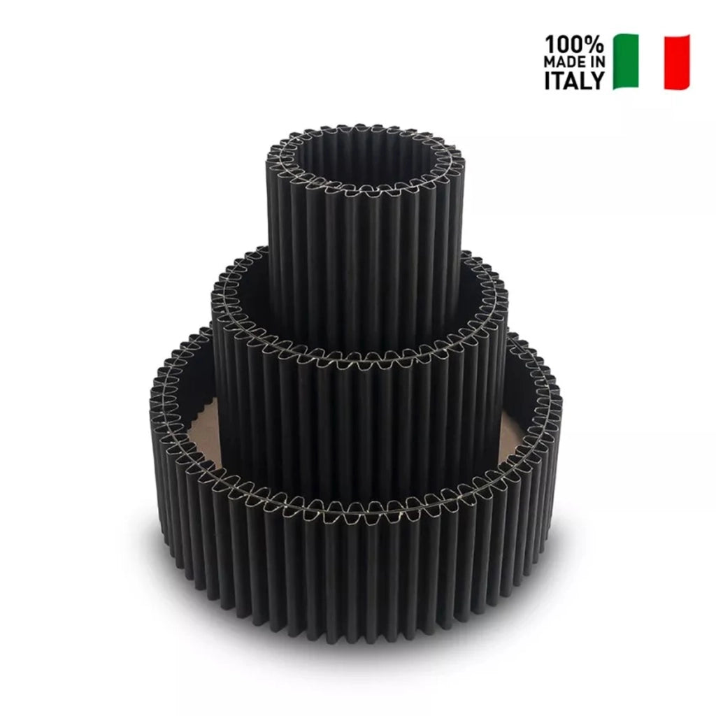 Set 3 centrotavola Colore: Nero, Materiale: Cartone ondulato, certificato FSC
