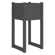 Fioriera rialzata per piante e fiori terrazza giardino 40 x 40 x 81 cm legno massello di pino grigio 02_0037591