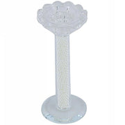 Trade Shop - Porta Candela Vetro Perle Candeliere Idea Regalo Bomboniera Cristallo 14x5.8 Cm -