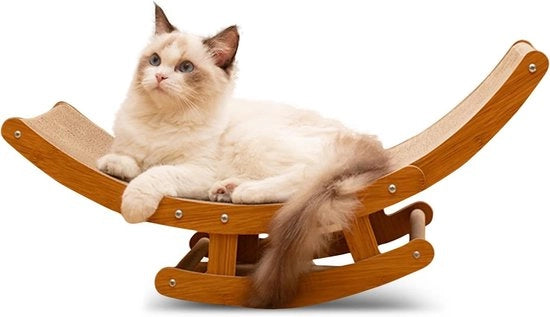 Tavolo da Gatto 2 in 1 - Piastra di Scrapezzo in Carta Riciclabile - Struttura Solida in Carta Corrugata - Facile da Installare