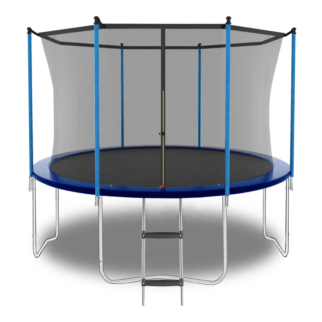 TRAMPOLINO 243,84 cm con rete di sicurezza e scala, Blu
