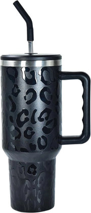 Bicchierino in acciaio inossidabile a doppia parete con manico e manico a rami - 1200 ml - Otre da viaggio portatile per caffè e tè - Mantiene i liquidi caldi o freddi a lungo