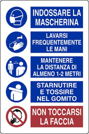 Targa 20 x 30 Ind.masch e Lav.mani e Mant.dist Sic 10 Pezzi