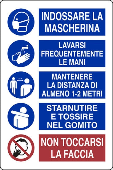 Targa 20 x 30 Ind.masch e Lav.mani e Mant.dist Sic 10 Pezzi