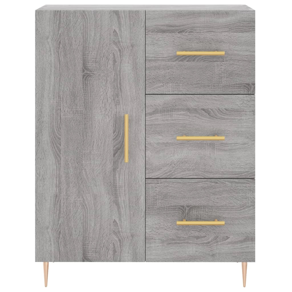 Buffet credenza cassettiera armadio mobile contenitore organizer cucina soggiorno salotto rovere Sonoma alto 69,5 x 34 x 180 cm legno ingegnerizzato grigio 02_0035496