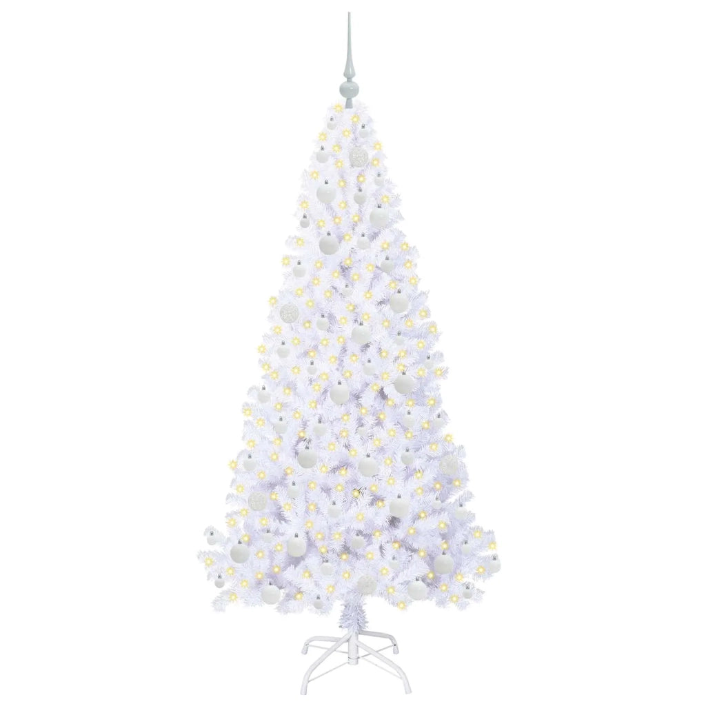 Albero di Natale | Decorazioni natalizie artificiale Bianco 180 cm PVC e Acciaio