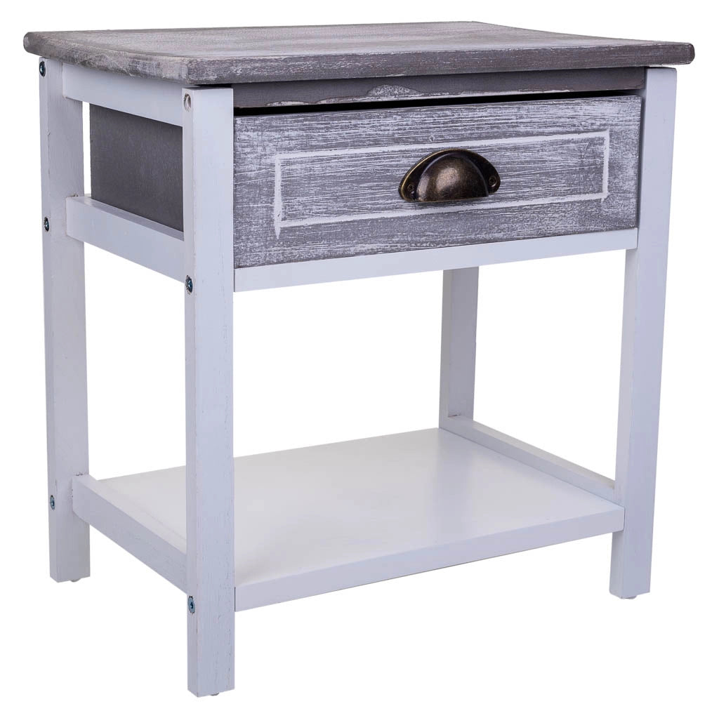 Comodino in legno bianco 40x29x42