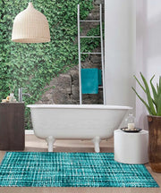 Parure tappeti bagno CRAZY TIFFANY (1 pz cm.45x75 + 2 pz cm.40x45) in micorfibra misto cotone, morbidi antiscivolo lavabili in lavatrice, tappetini lavello sanitari
